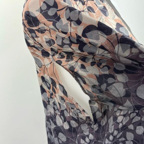 Johnny Was Multicolor 100% Silk Floral V Neck Long Sleeve Mini Dress Size XS - Picture 4 of 6